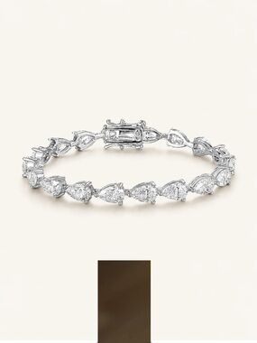 Sterling Silver Pear-Cut Tennis Bracelet